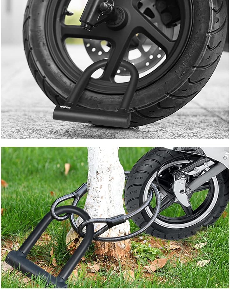 Detalle de Lucchetto a U per bici con cavo da 1,2 m e staffa di montaggio – alta sicurezza anti-taglio