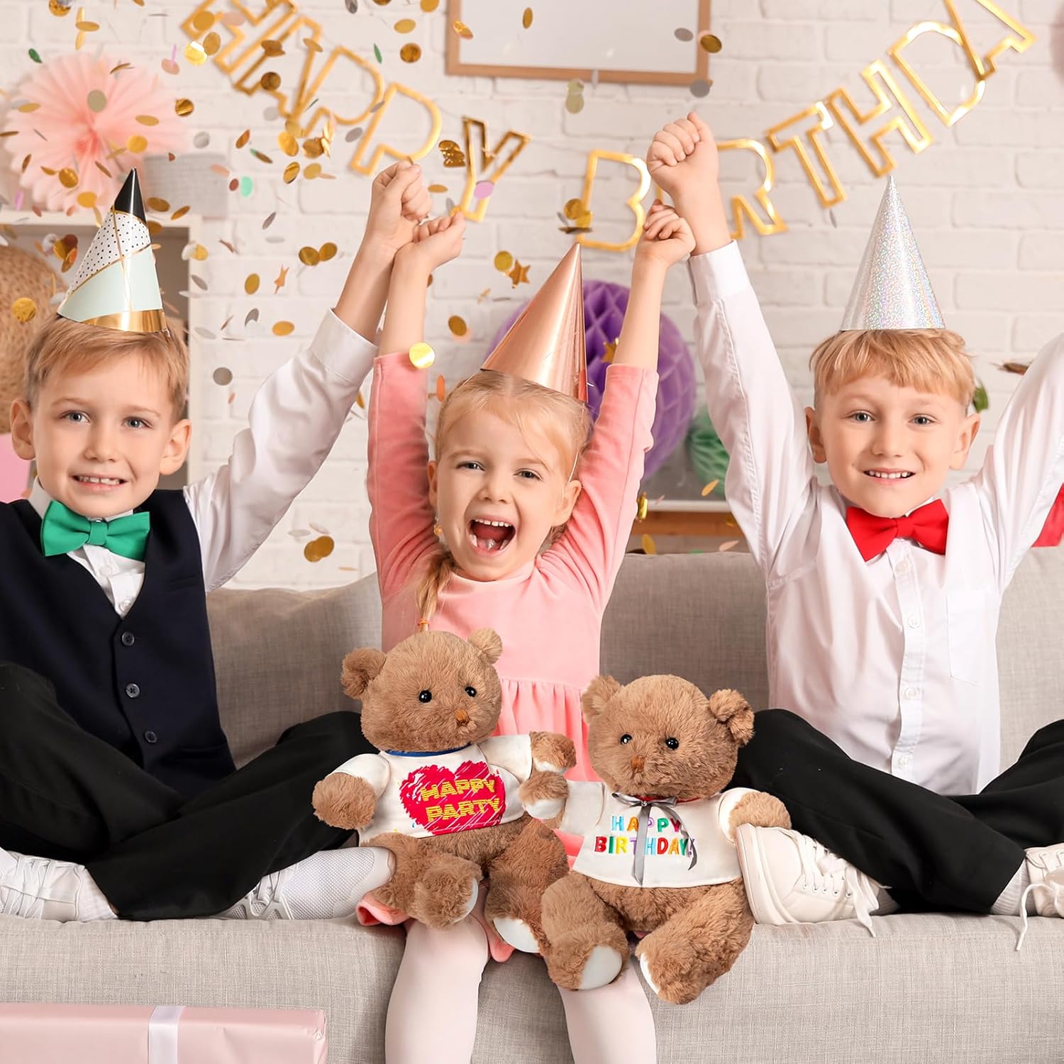 Thumbnail 6 de BEJOY Teddybär – Süßes, weiches Plüschtier mit Happy Party T-Shirt (35 cm)