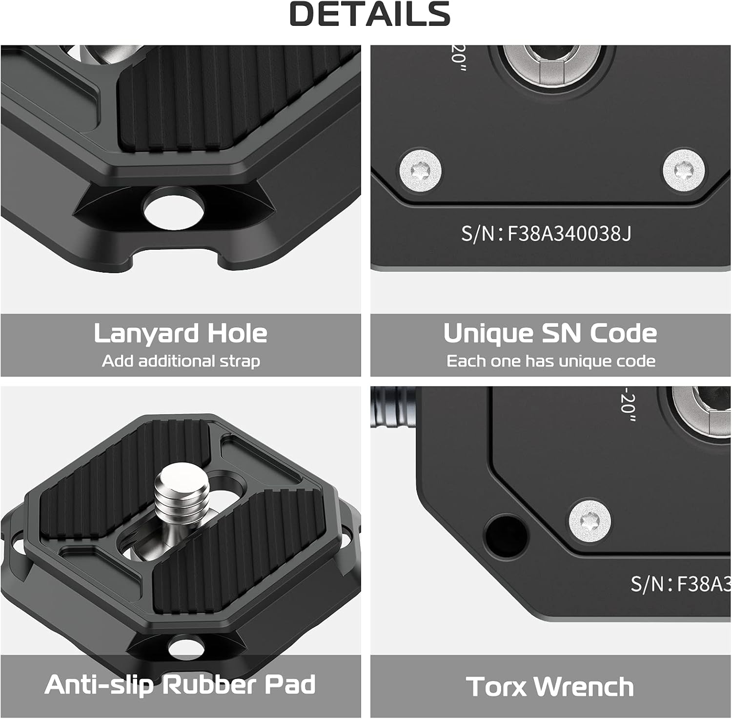 Detalle 2 de FALCAM F38 2268 – zestaw szybkozłączki do aparatu, Arca-Swiss 38 mm