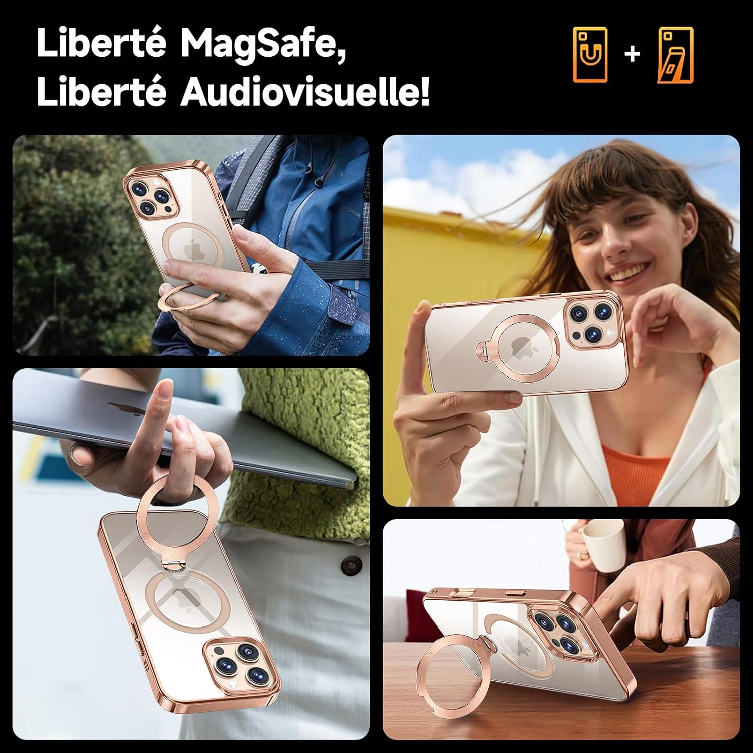 Thumbnail 6 de Yoouther 3 en 1 Coque MagSafe 16 Pro Max 6.9" – Anneau rotatif, protection complète et verre intégrés