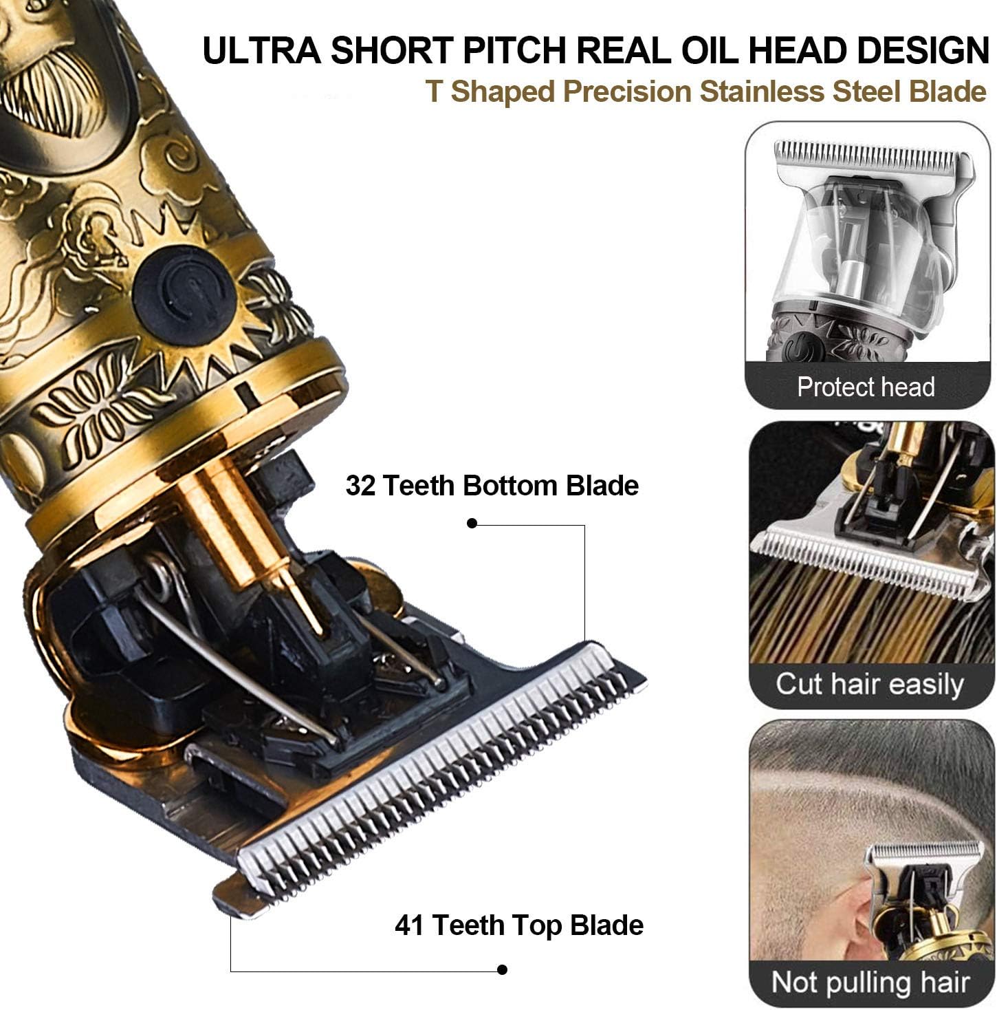 Detalle de Suttik Hair Clippers Zero Gapped T‑Blade cordless trimmer