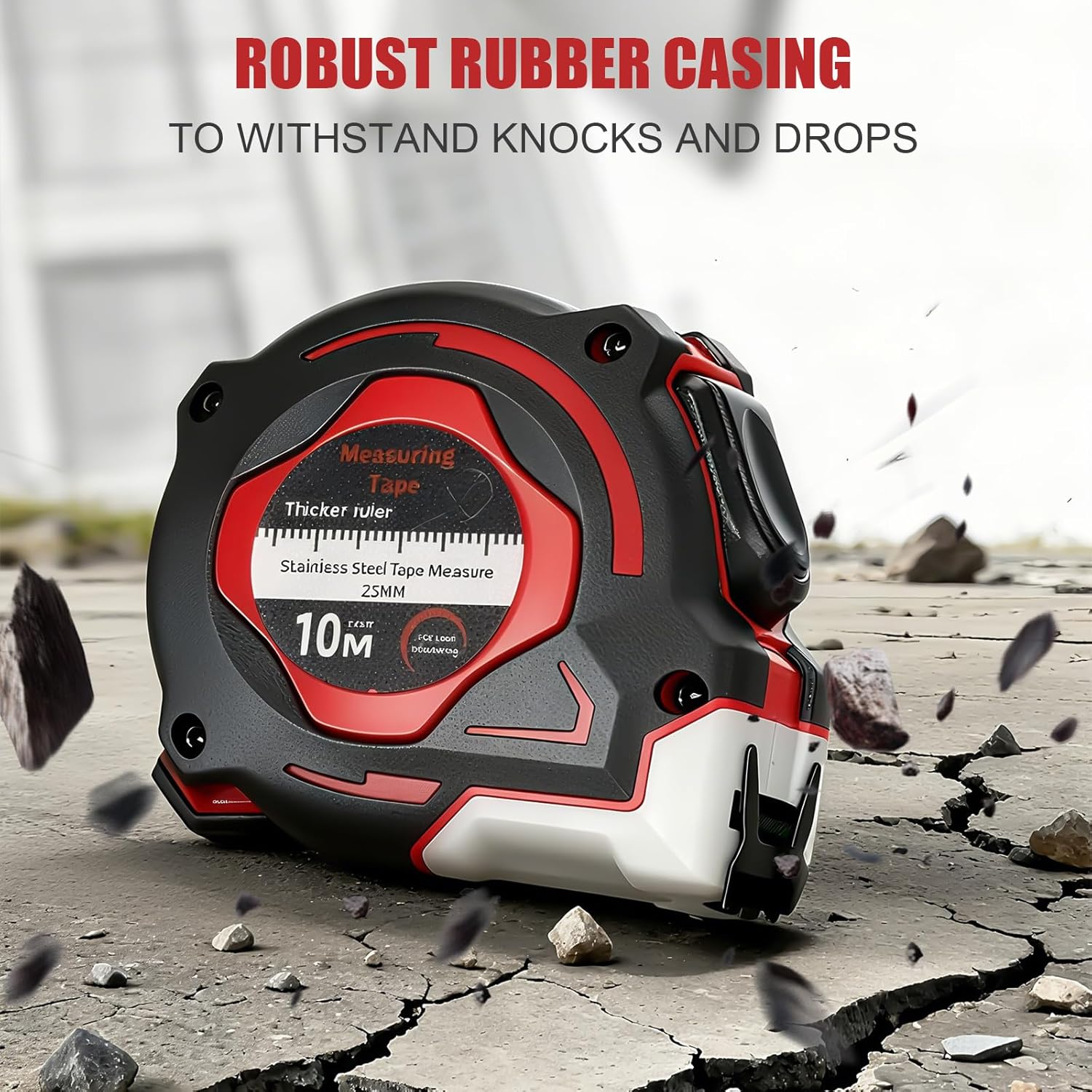 Thumbnail 2 de 2 Pack Tape Measure 10 Metre: Fluorescent, Self-Locking Stainless Steel, 25mm Wide for DIY and Professional Use