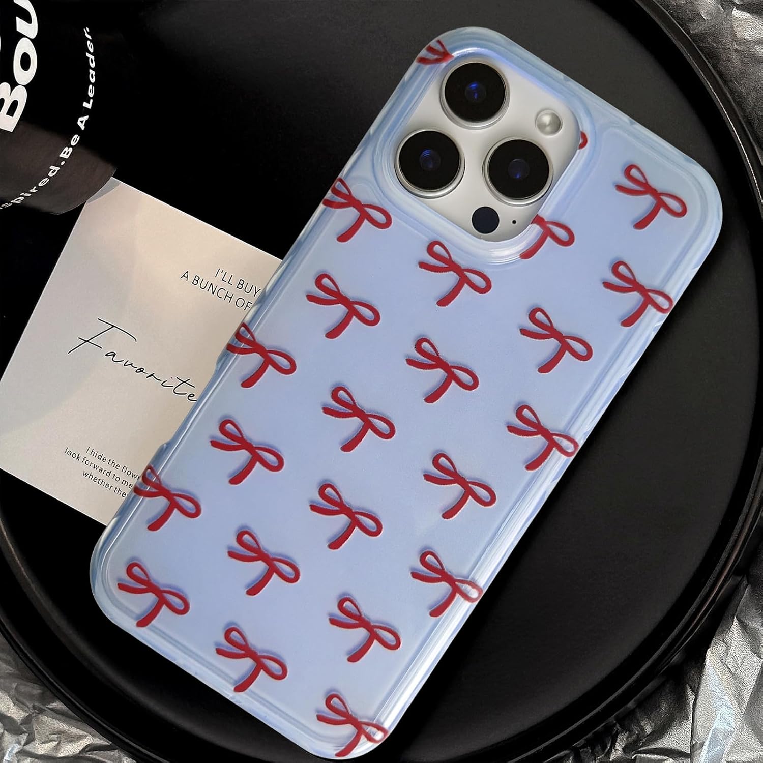 Thumbnail 4 de xoniery iPhone 16 Pro Max case with cute bowknot bow aesthetic pattern (blue)