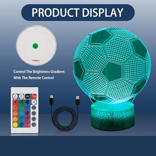 Thumbnail 4 de Skythrive Luce Notturna 3D Il Calcio Illusion Cambia Colore 16 Colori – Regalo Studio per Ragazzi e Ragazze