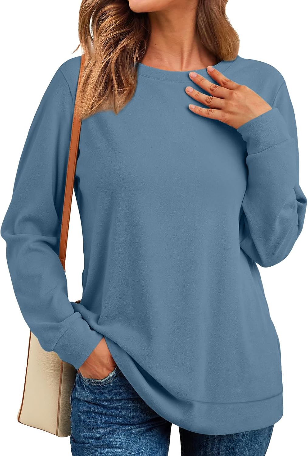 Thumbnail 2 de RUMIA Women’s Crewneck Fall Sweatshirts with Pockets (Long Sleeve Pullover)