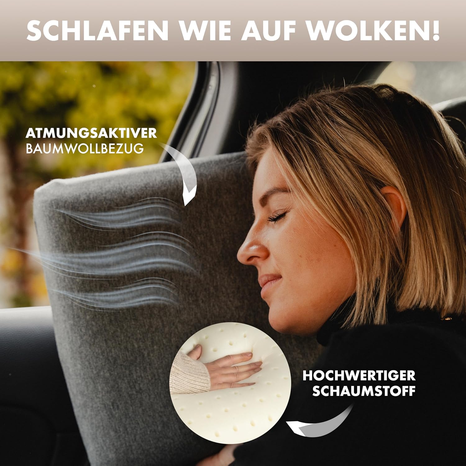 Thumbnail 4 de NATURBUMMLER Reisekissen Memory Foam 50x30x10 cm