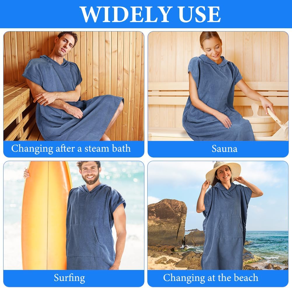 Detalle 1 de AUYAO 5228122 strandponcho met capuchon, zakken en sneldrogende microvezel