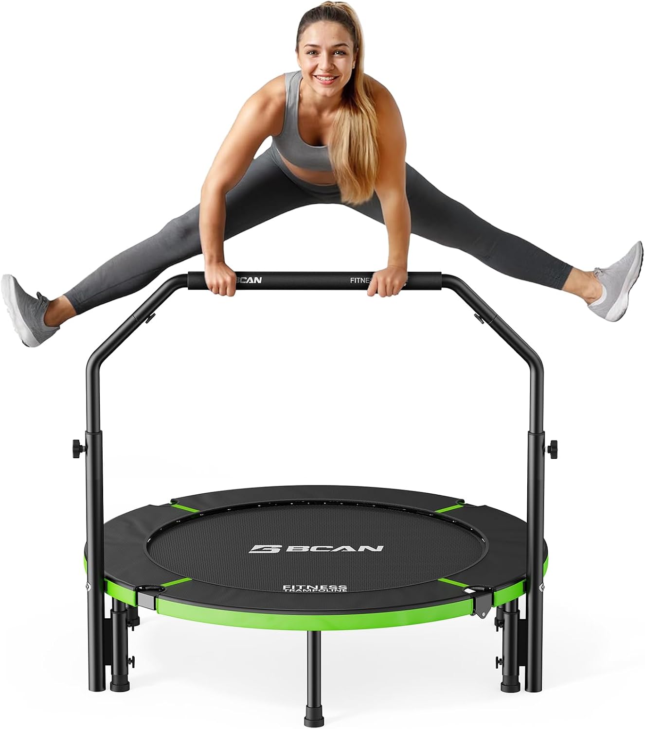 Detalle de BCAN SP3 40-Inch Exercise Rebounder with Adjustable Handlebar, 330-lb Capacity