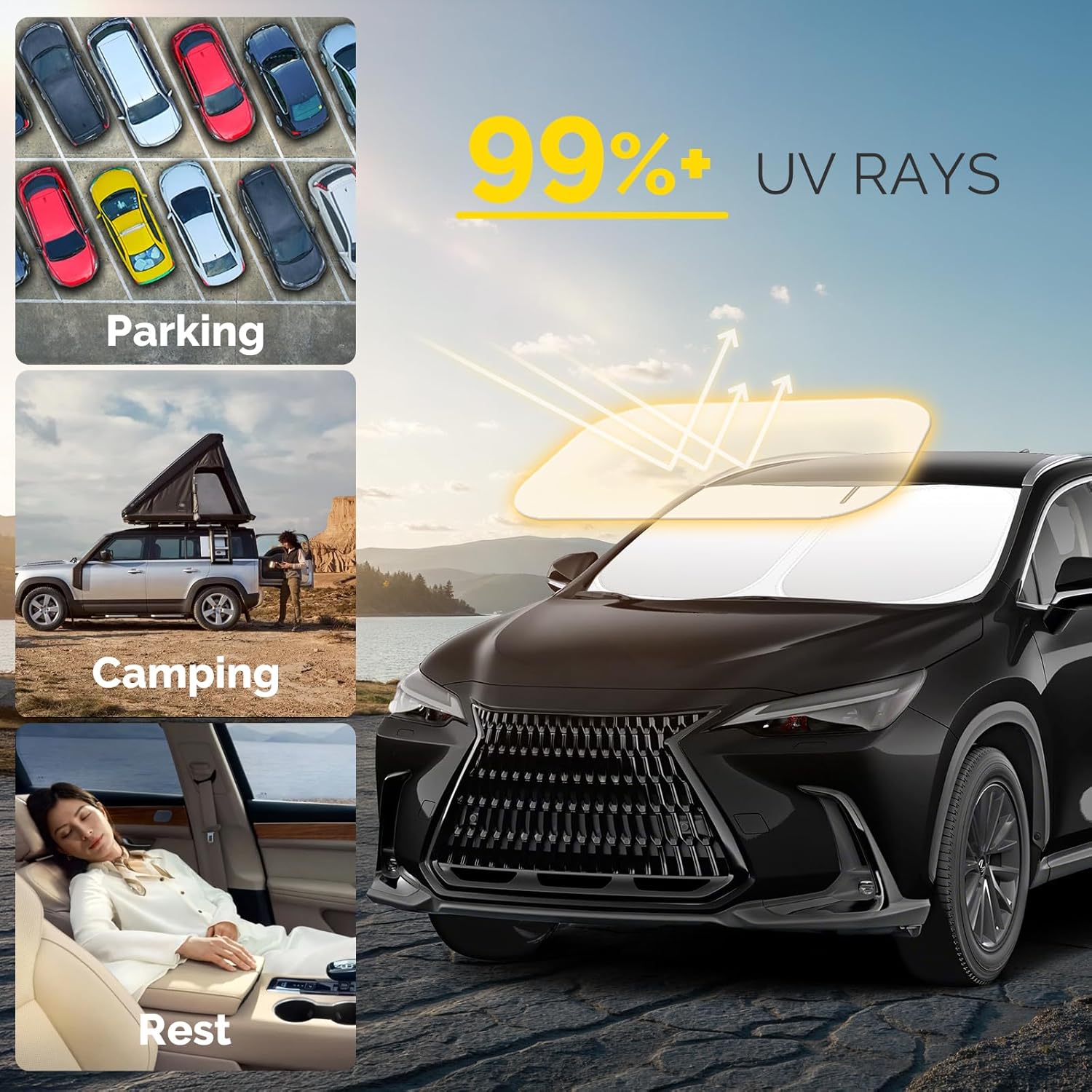 Detalle de Lexus NX windshield sun shade 2022-2026