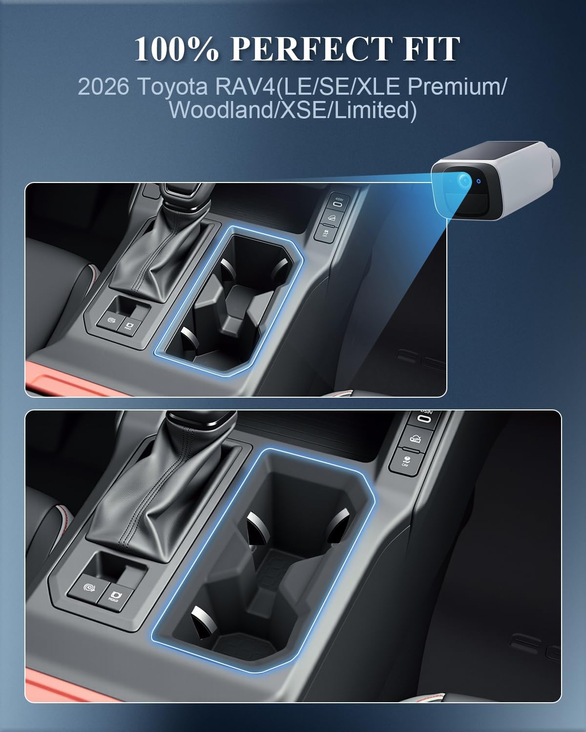 Thumbnail 1 de BIBIBO Cup Holder Insert for 2026 Toyota RAV4