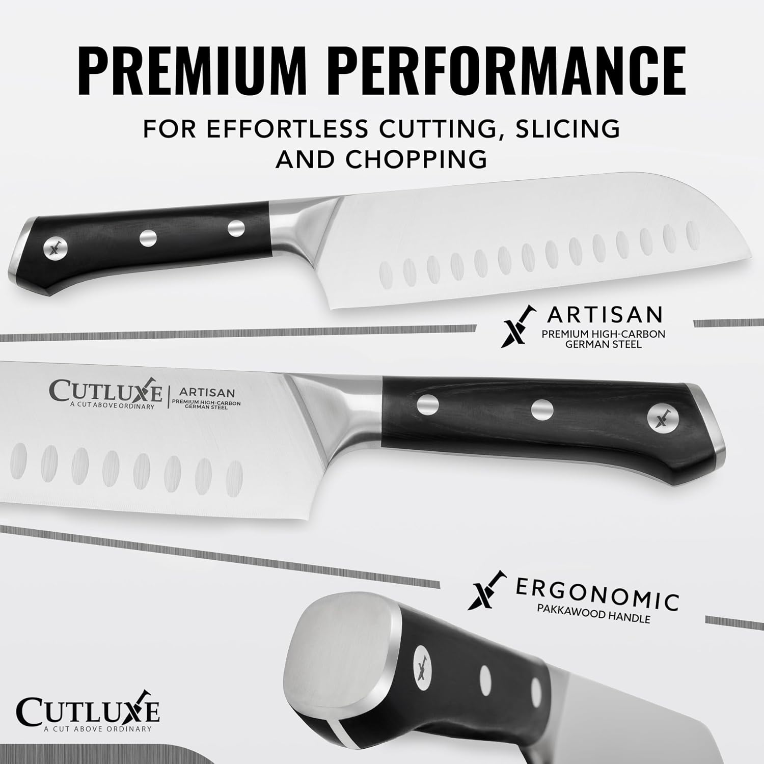 Detalle de Cutluxe Chef Knife Set, 3-Piece
