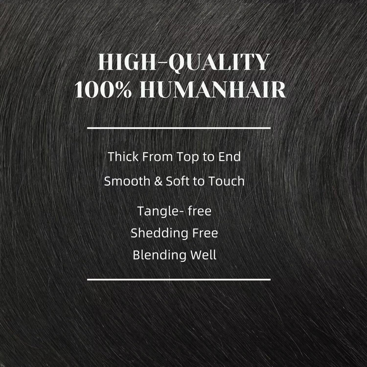 Detalle de GUDOZO Clip-in Echthaar Extensions 35 cm natürliches Schwarz (1B#) – 7-teilig, Skin Weft