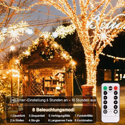 Thumbnail 1 de DBFAIRY Lichterkette Batterie 2x10 m, 100 LEDs, Timer
