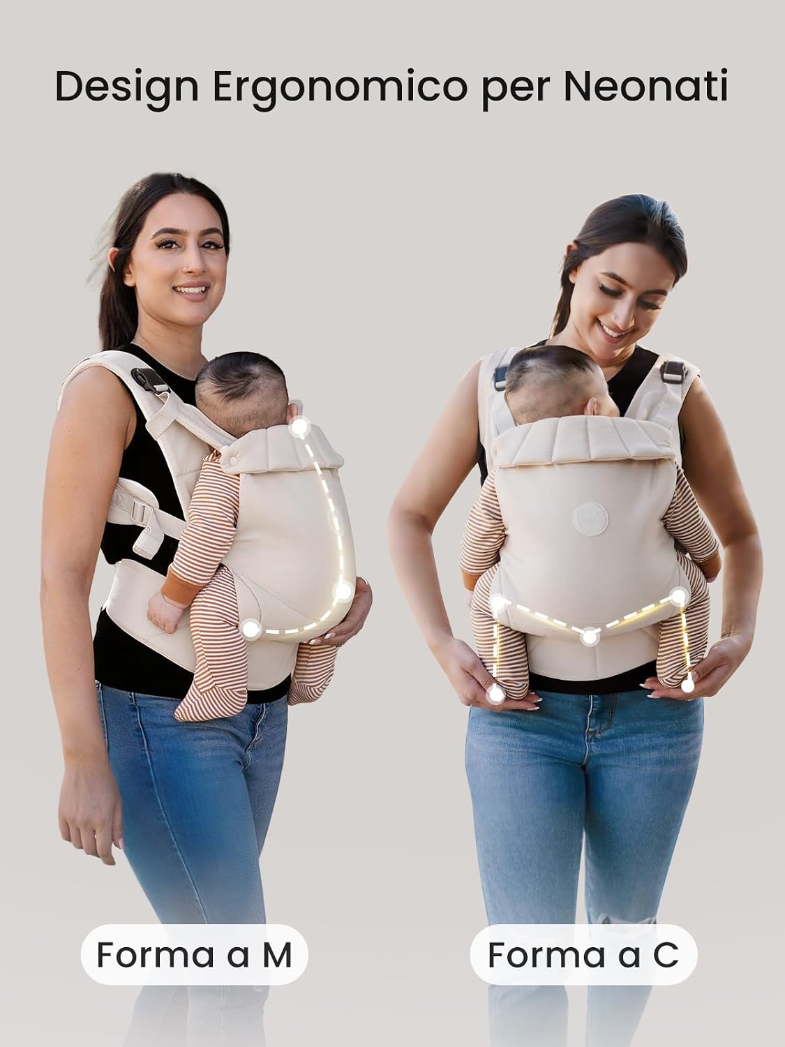 Thumbnail 5 de Grownsy Marsupio Neonato Ergonomico: comfort, ergonomia e reglabilità con fibbia a sgancio rapido