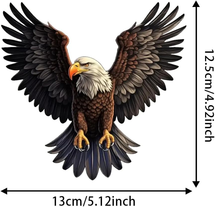 Detalle de 2 Pack 13x12.5cm Flying Eagle Vinyl Stickers – Waterproof, Durable & Versatile for Cars, Laptops and More
