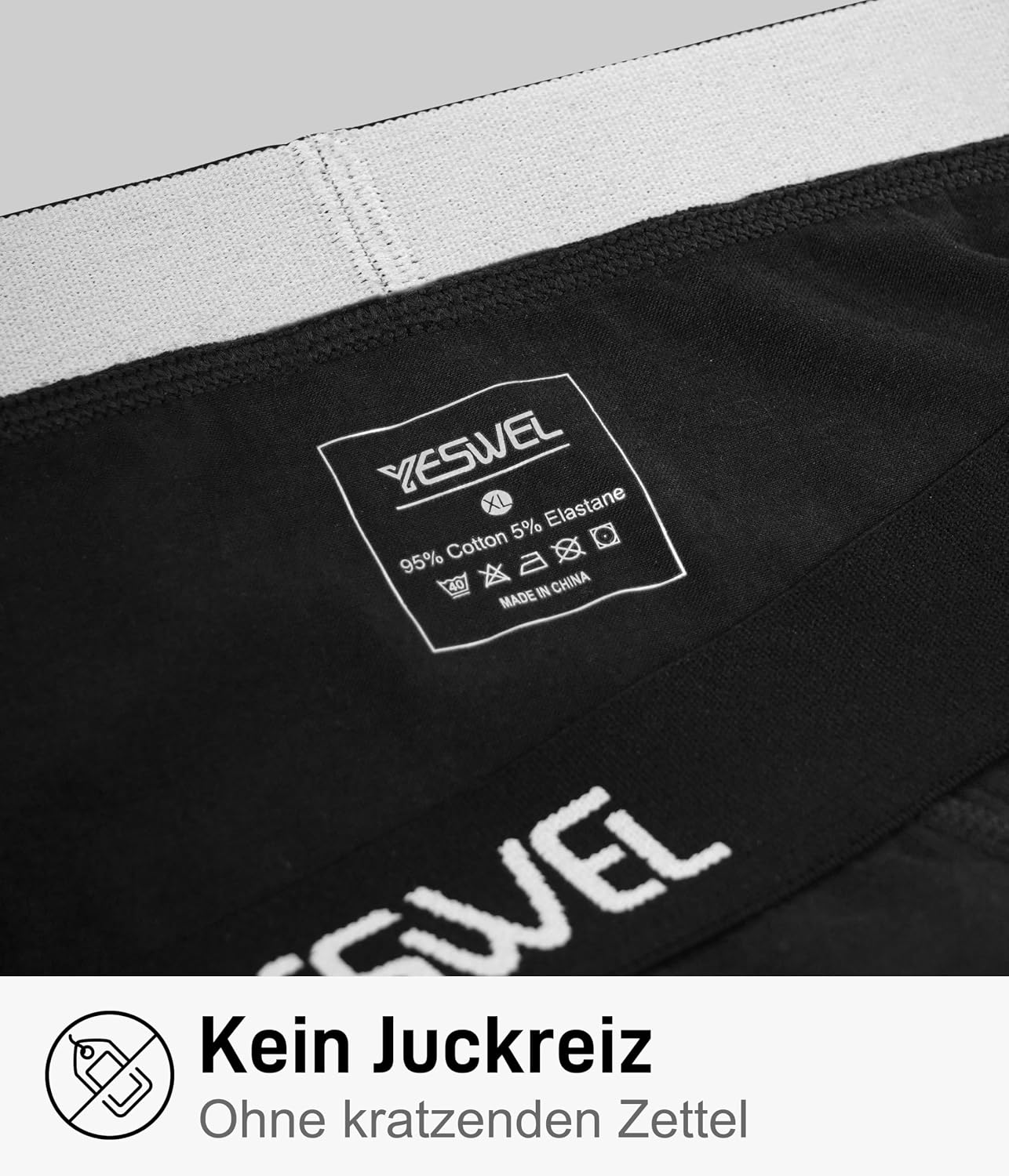 Detalle de YESWEL Boxershorts Herren 10er Pack aus gekämmter Baumwolle – tagless, atmungsaktiv und bequemer Bund (Gr. S–3XL)