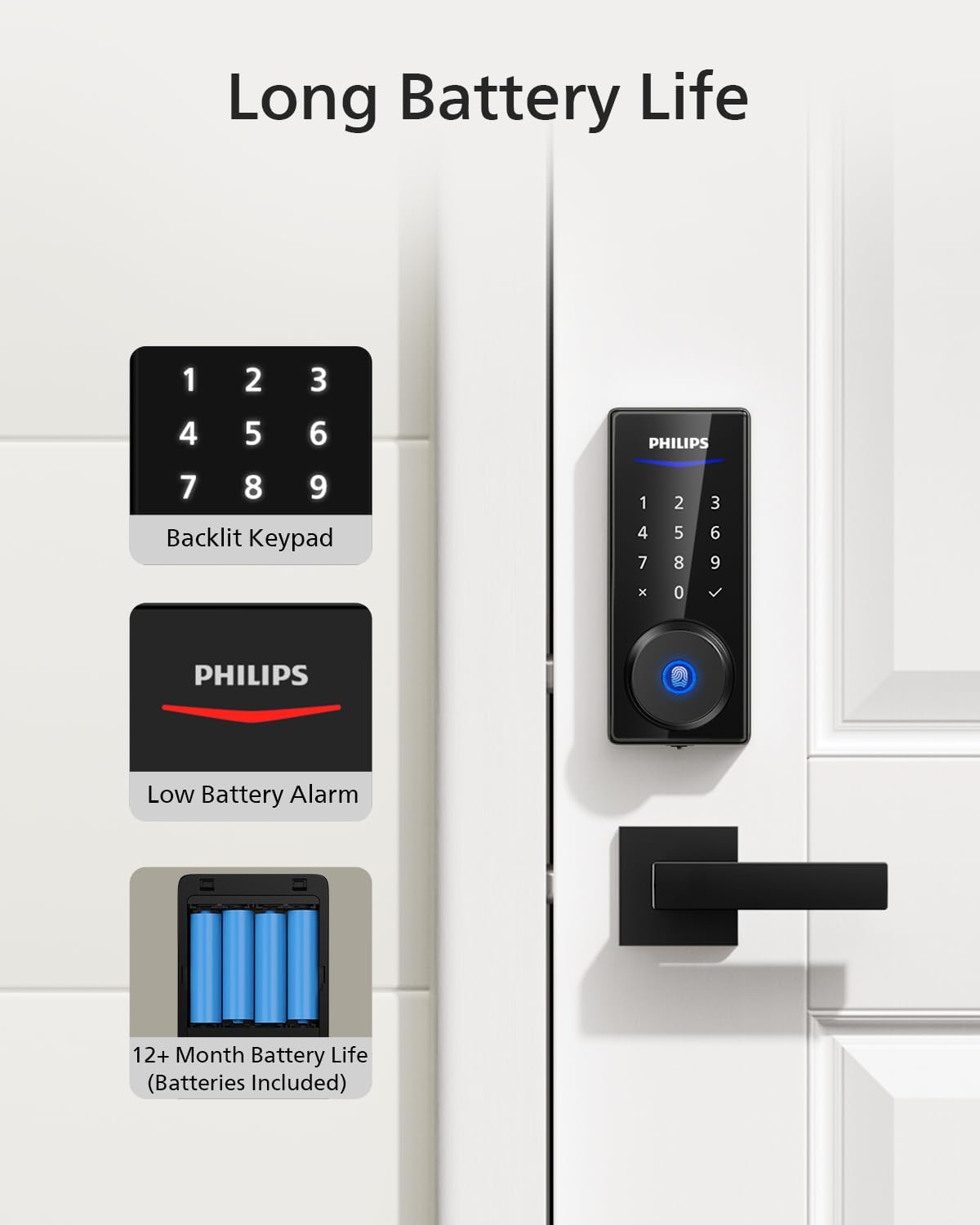 Detalle de Philips Smart Deadbolt Lock Set with Fingerprint Unlock