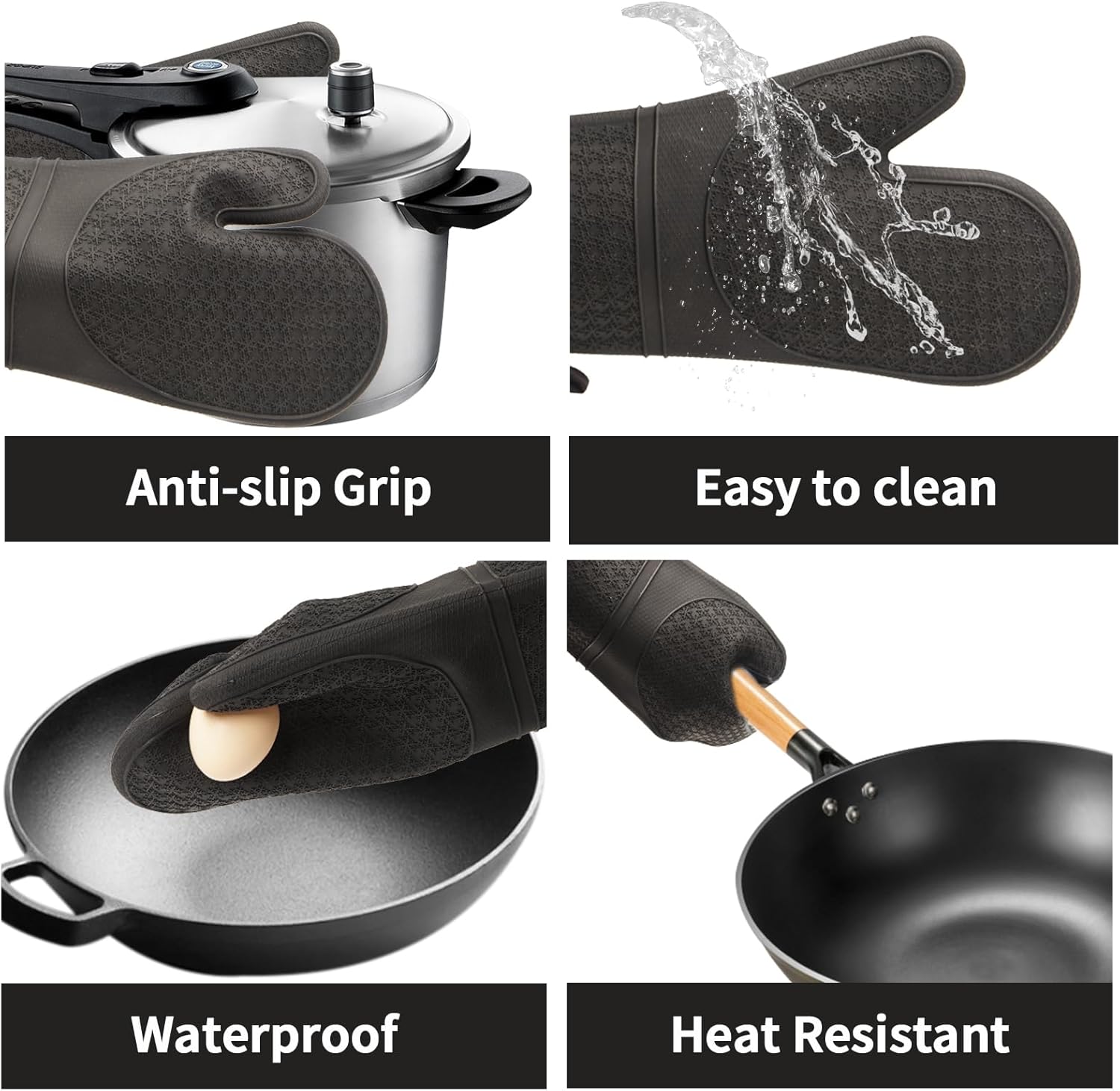 Thumbnail 3 de MEETOZ Silicone Oven Mitts, 600° heat