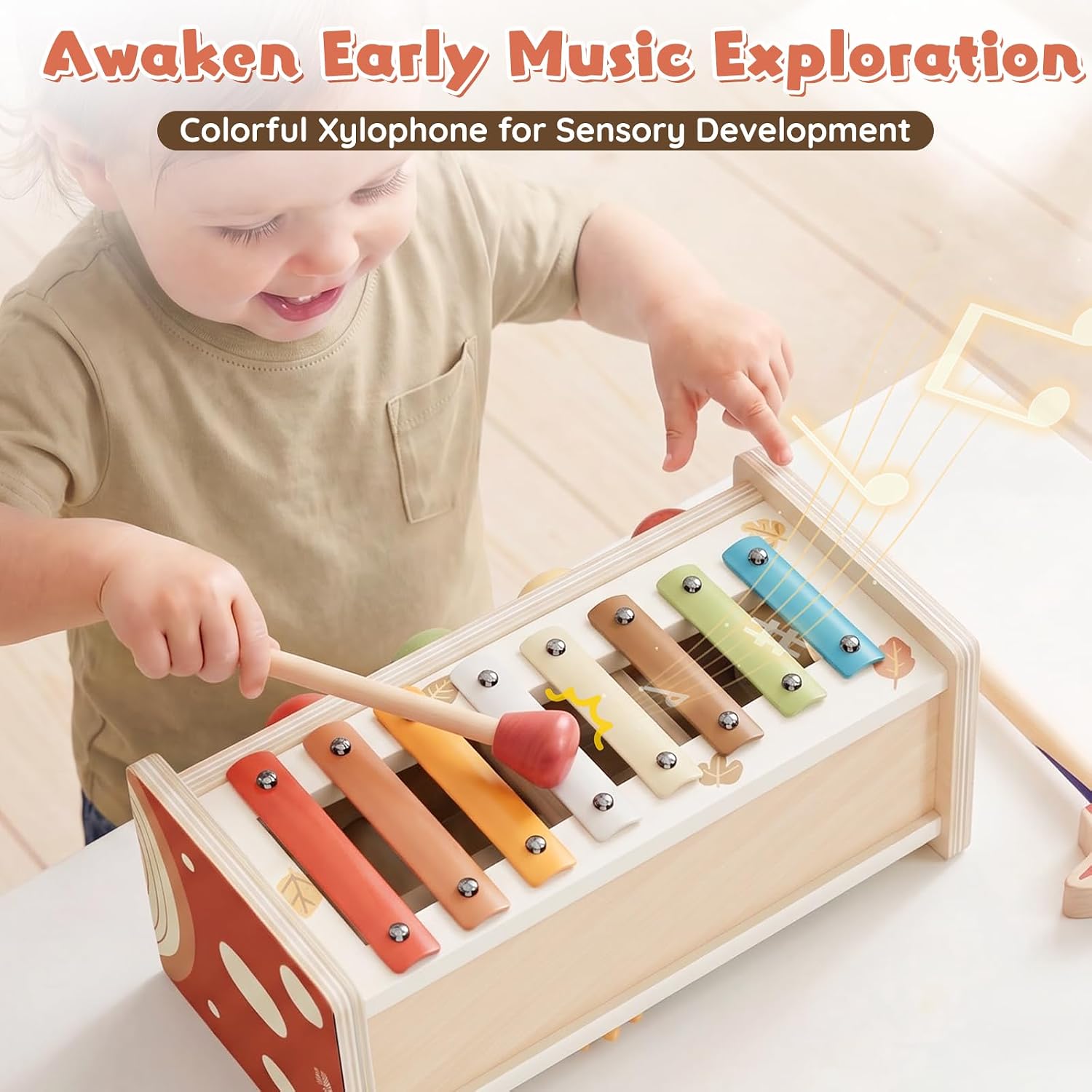 Detalle 2 de Lehoo Castle Montessori Pounding Toy, Mushroom Design