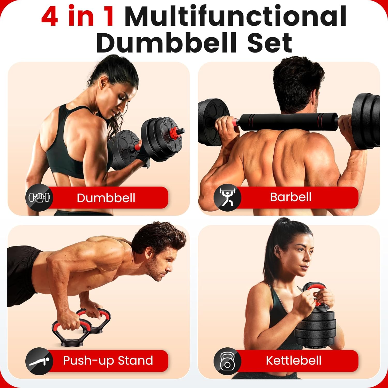 Detalle 2 de BDSHE Adjustable Dumbbell Set 90lbs