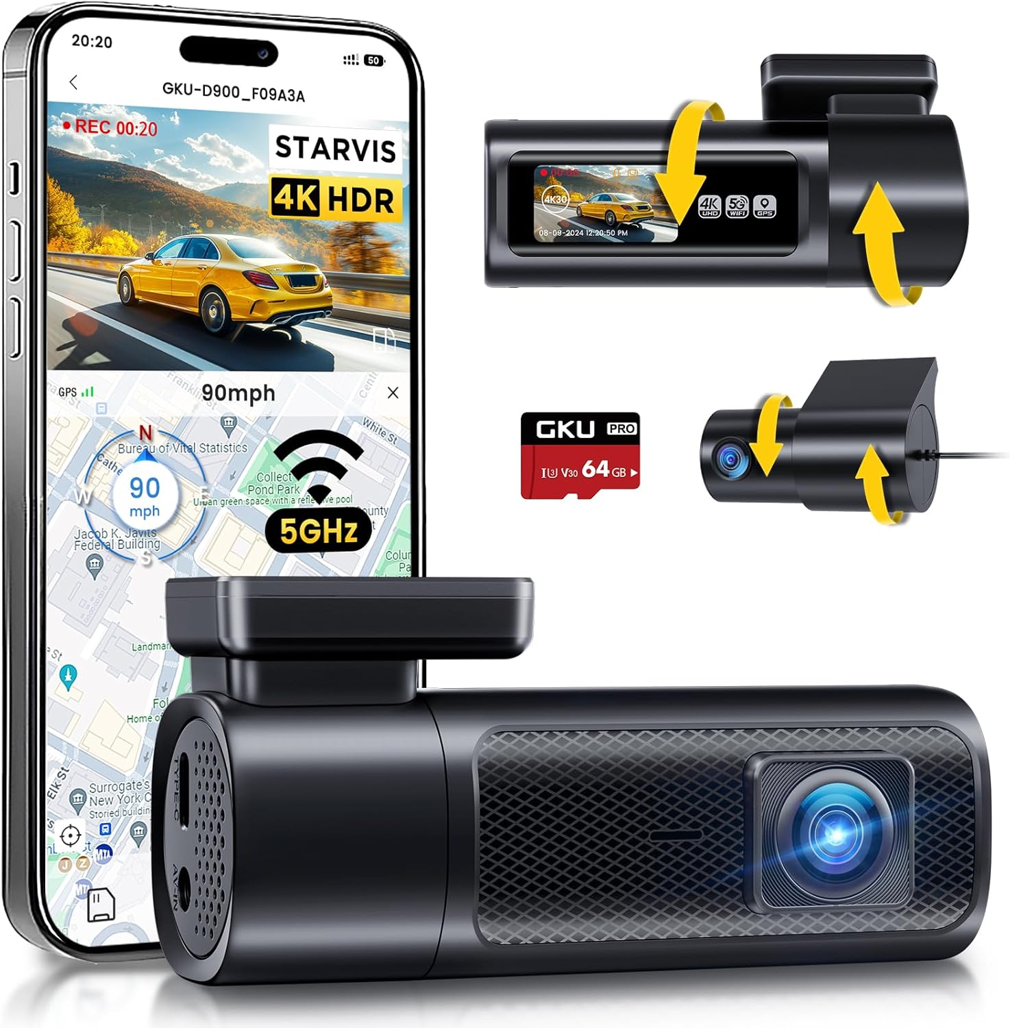 Detalle de Dash Cam Doppia 4K 60fps per Auto