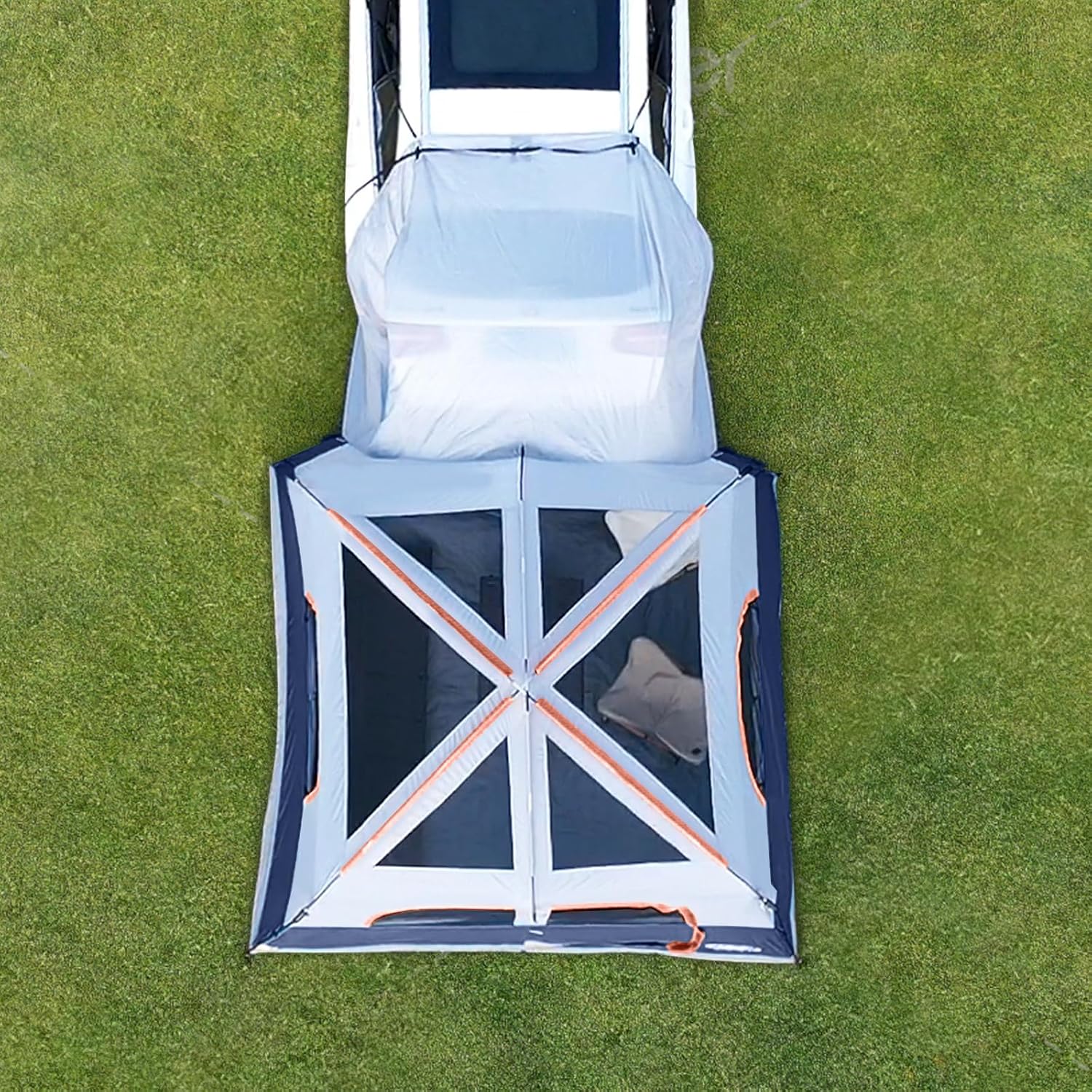 Detalle de UNP SUV Tent for Camping — 6-Person Car Camping Tent with Vehicle Sleeving, 300×270×180cm (H) Dark Blue