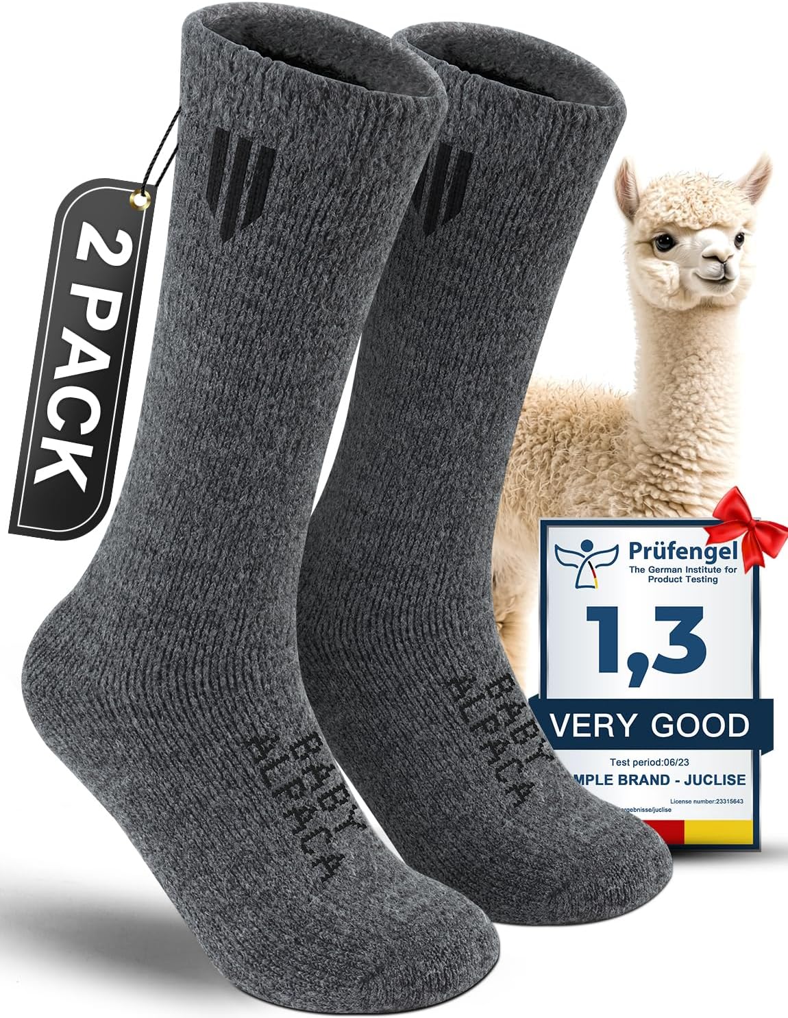 Detalle de Juclise Thermal Boot Socks, 62% Baby Alpaca