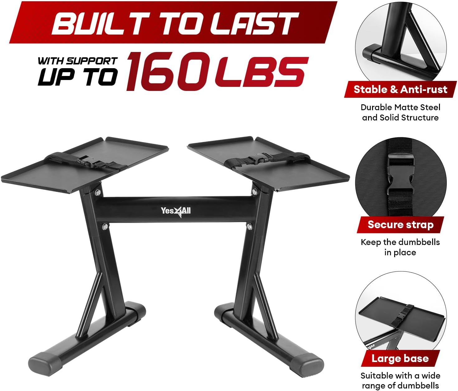 Detalle 2 de Yes4All Dumbbell Stand, 160 lb Capacity