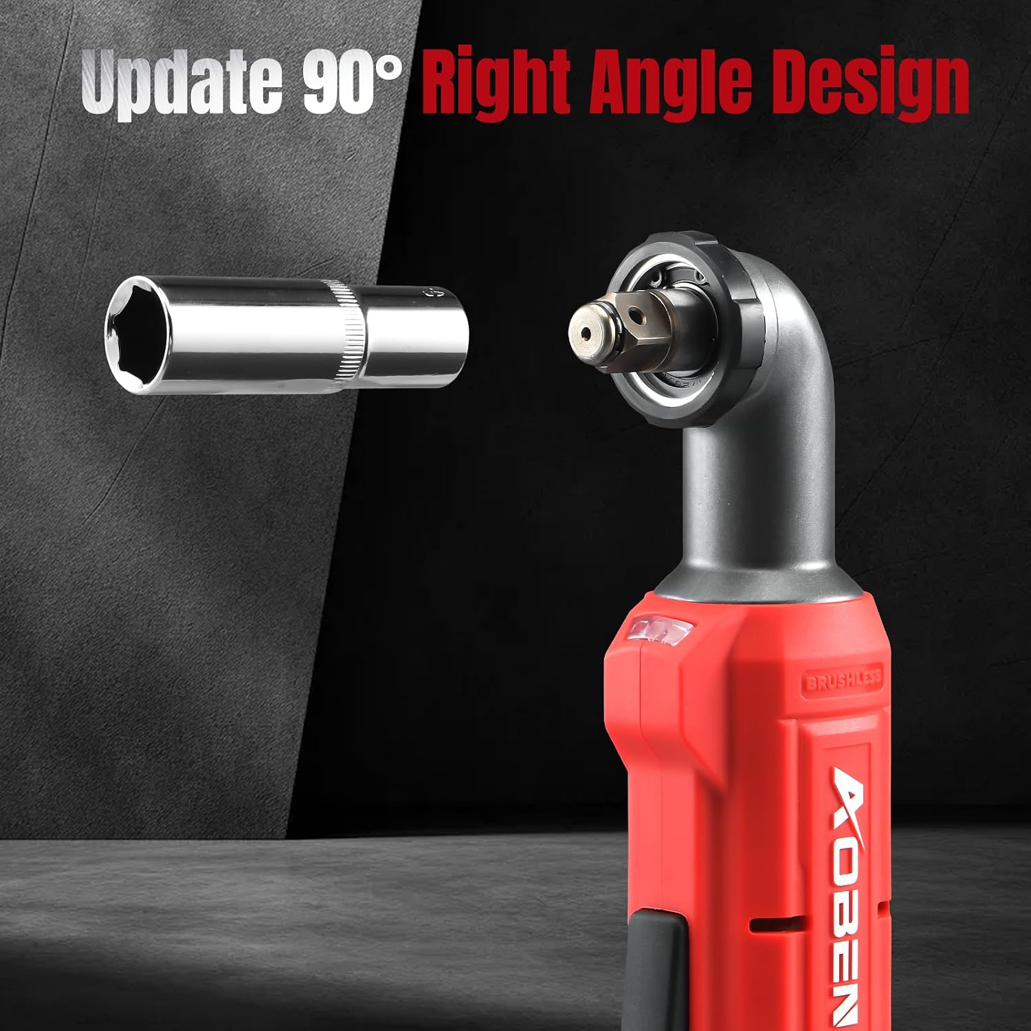 Detalle de AOBEN AB7333-2-260606 Brushless 1/2-Inch Right Angle Wrench, 20V