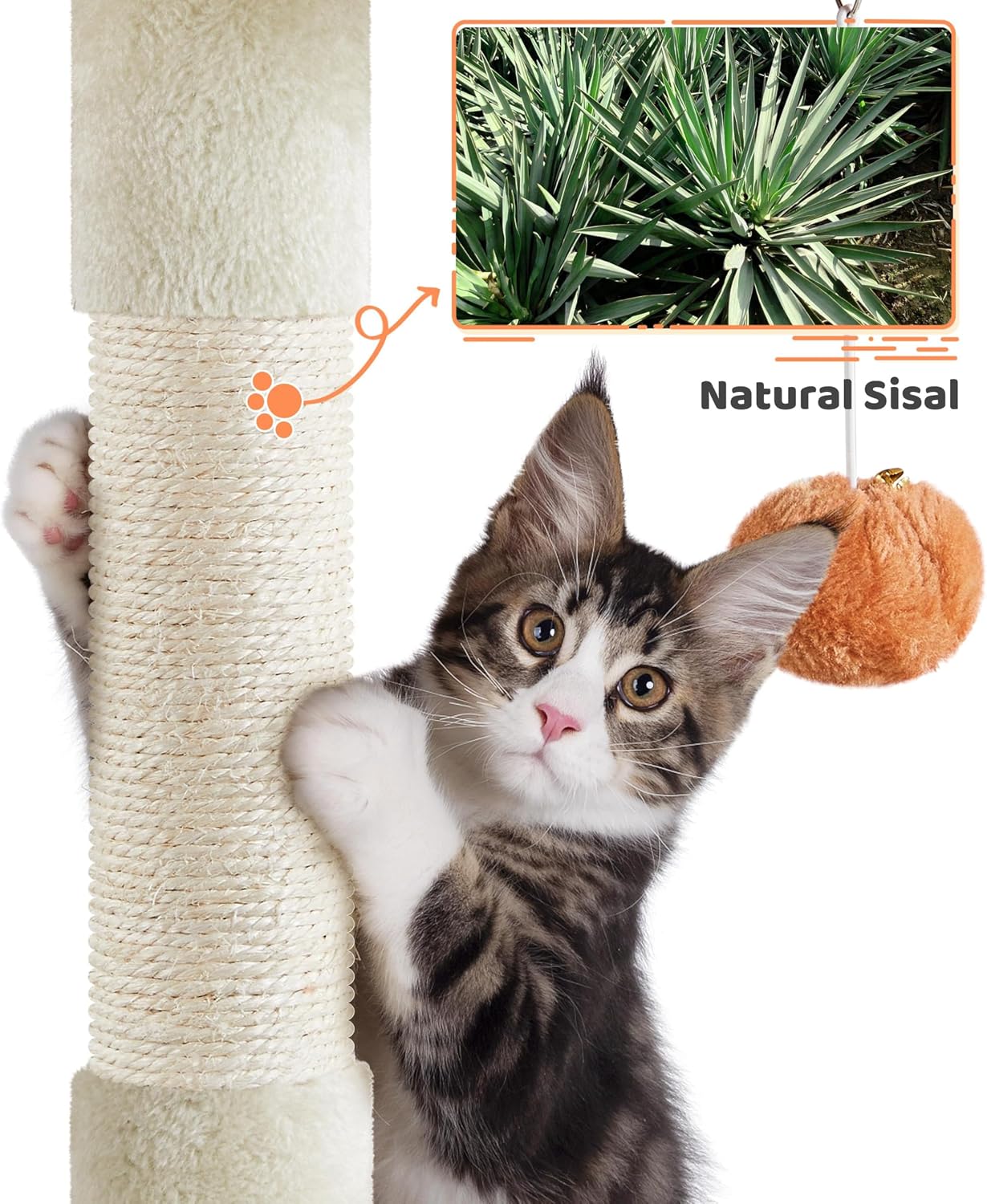 Detalle 1 de Yaheetech Cat Tree 165cm cat climbing tower