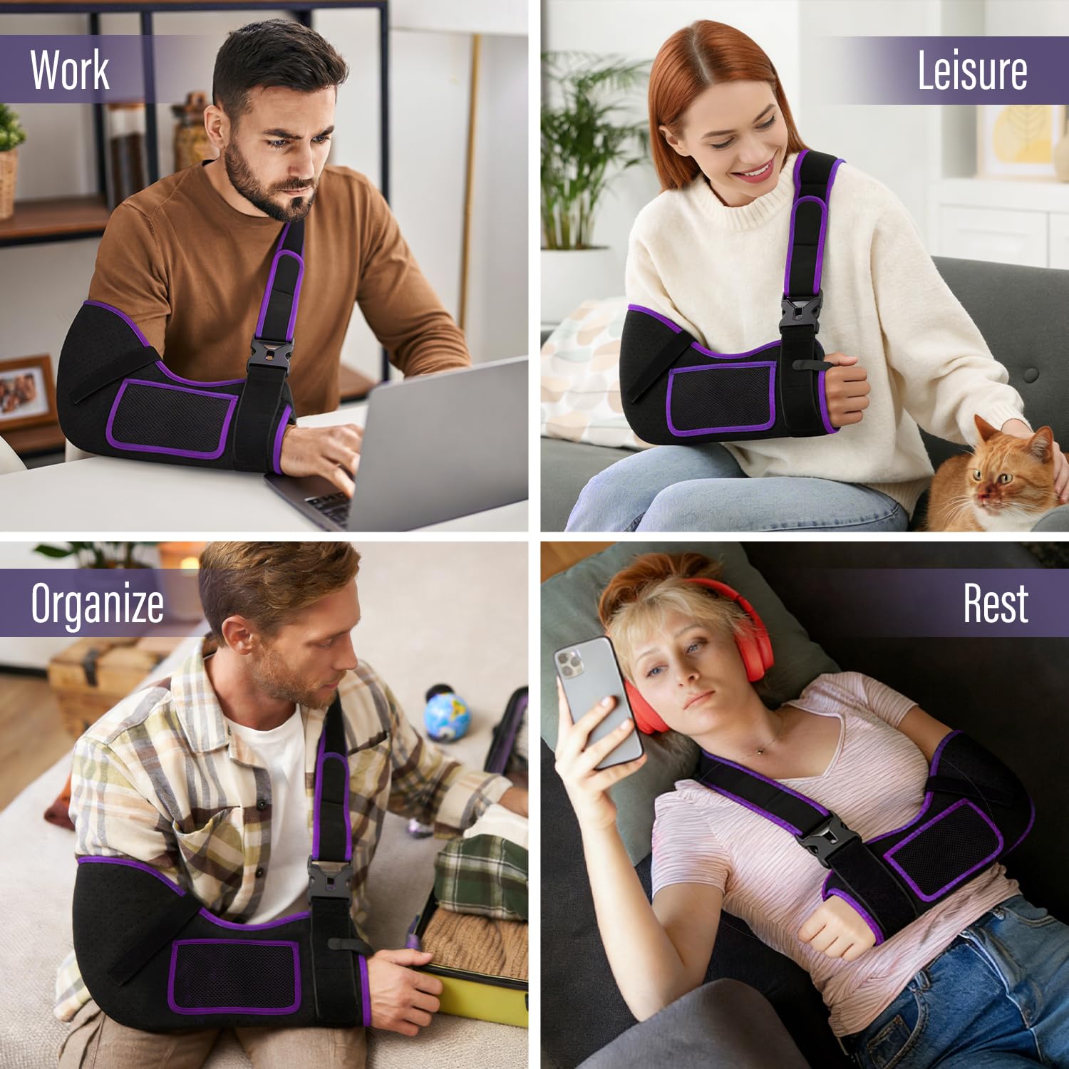 Thumbnail 2 de supregear SG00000742 Arm Sling, Breathable Adjustable Shoulder Immobilizer, Size L