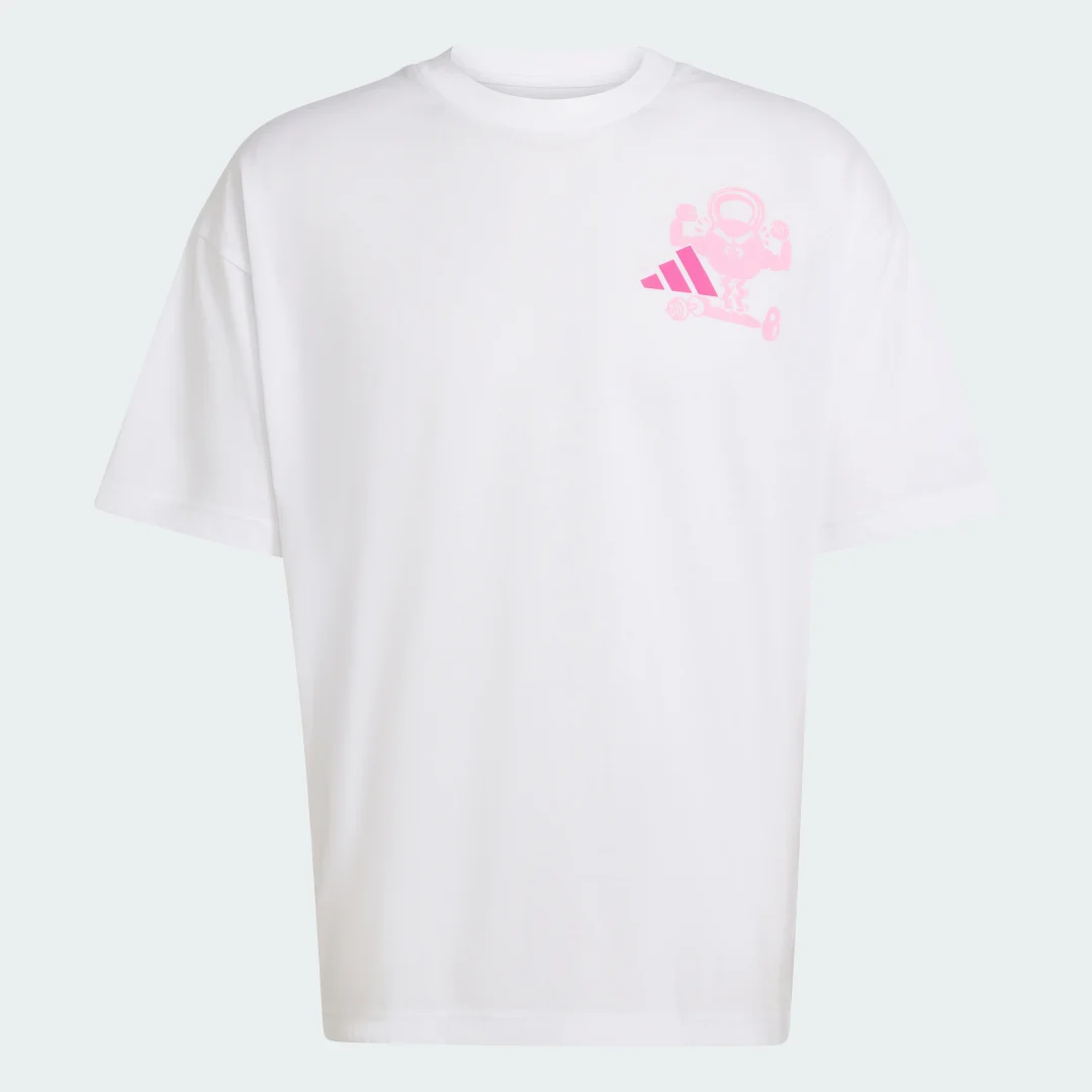 Detalle 2 de Camiseta estampada de entrenamiento Climacool Fun de Adidas (blanco)