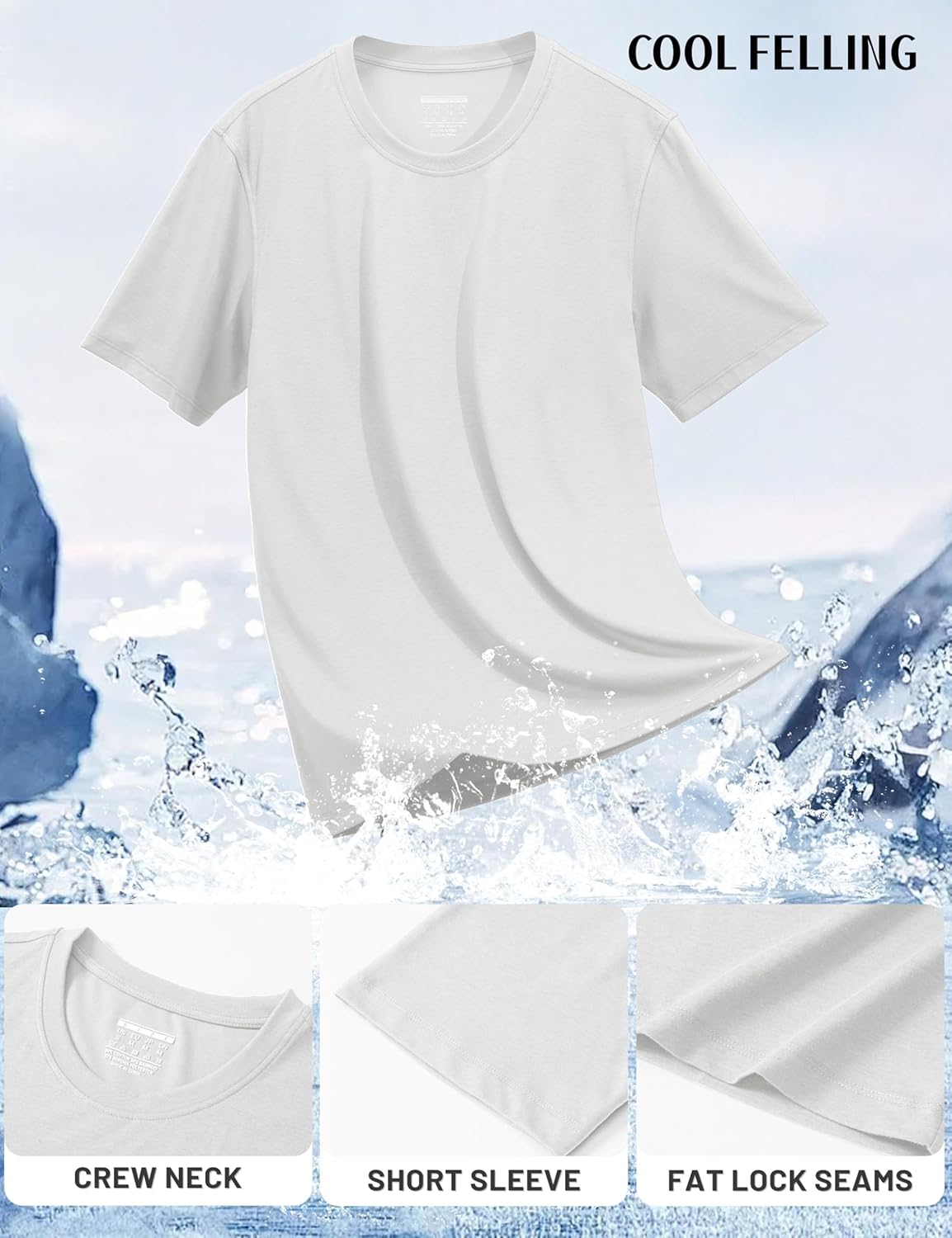 Thumbnail 4 de TACVASEN Men's T-Shirts Cotton Tshirt UPF 50+ – Lightweight, Quick-Dry and Breathable