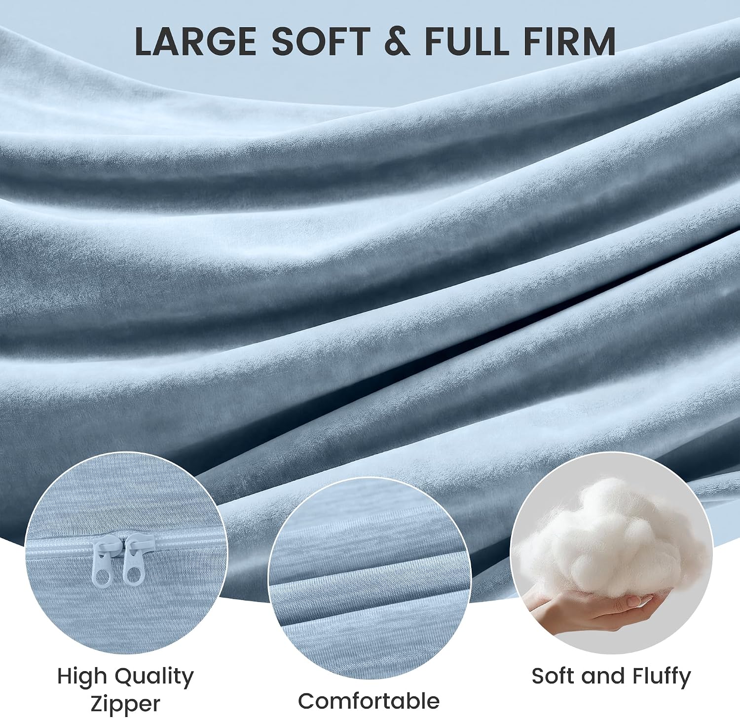 Detalle 1 de Jcickt 59" Full-Body Pregnancy Pillow with Cooling, Removable Cover