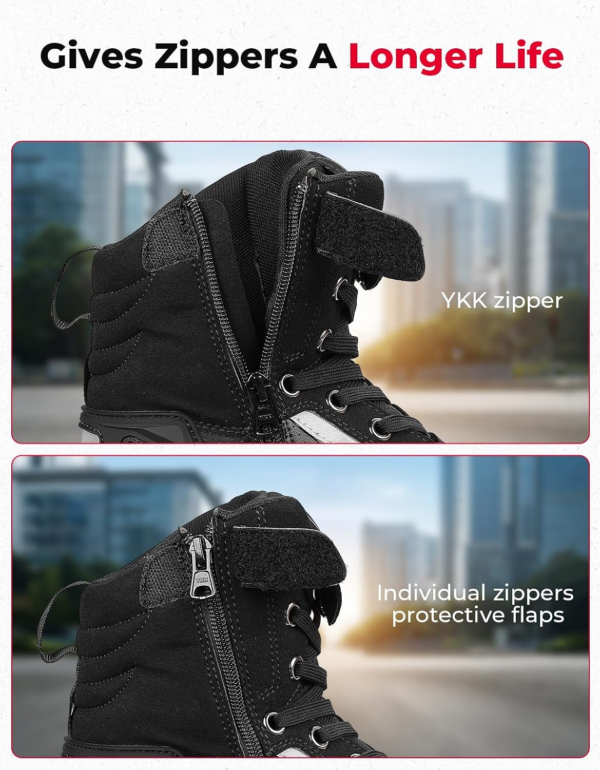 Thumbnail 6 de KEMIMOTO Herren Motorradschuhe – Causal High-Top Sneaker mit verstärkten Schaltpads, Schwarz