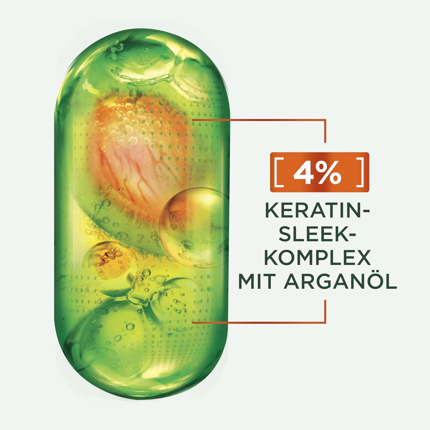Detalle de Garnier Fructis Keratin Sleek schampo med arganolja, 6 x 200 ml