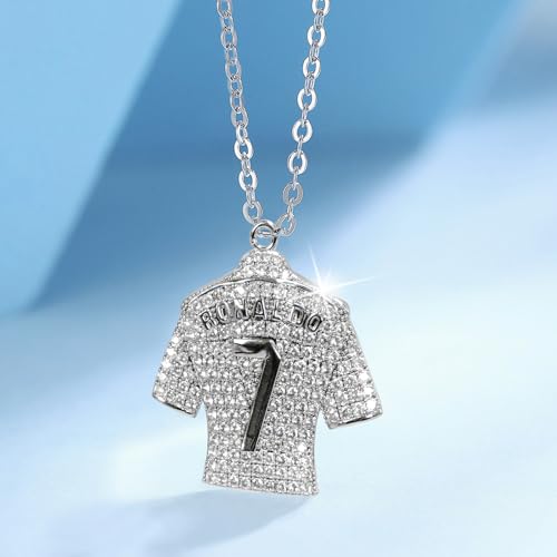 Detalle de AIENYOU 3-teiliges Fußball-Schmuckset mit Kette und Armband, Silber