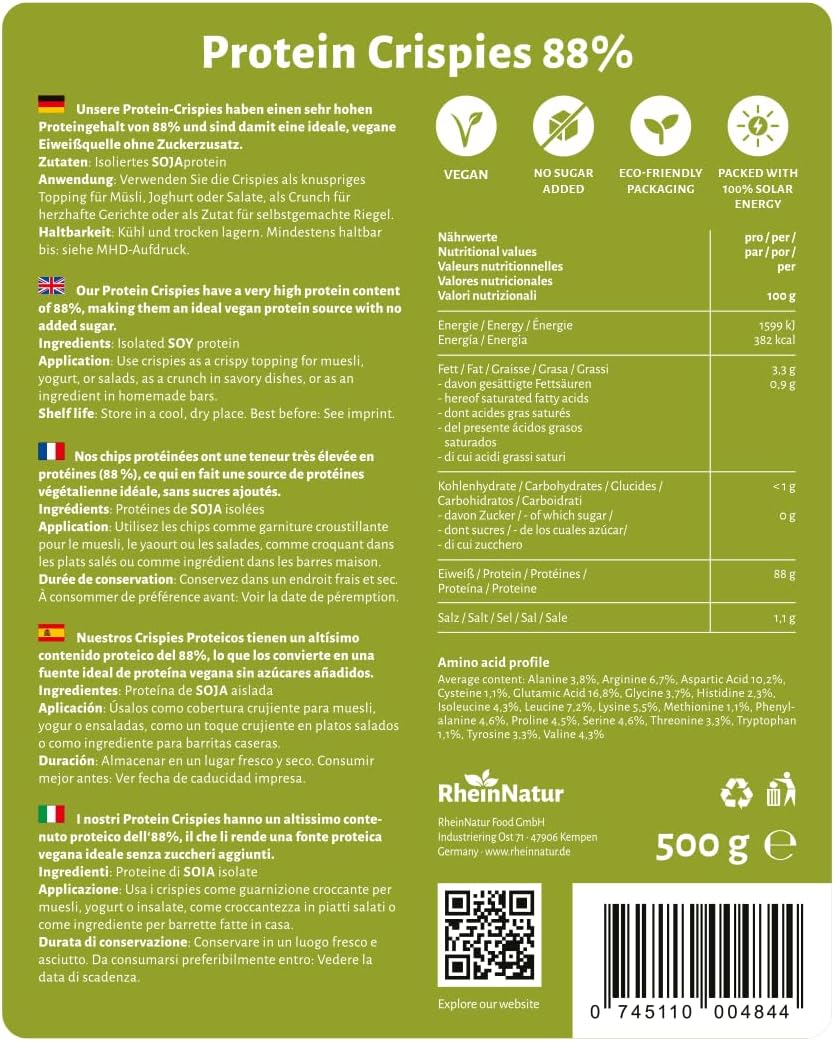 Thumbnail 6 de RheinNatur soja-eiwitcrispies, 88% eiwit, vegan, 500 g