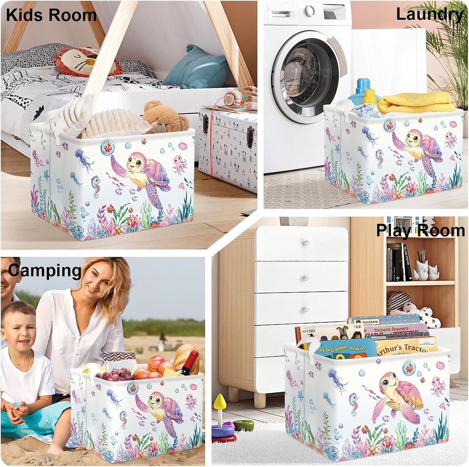 Thumbnail 6 de HUUMONSS Ocean Animals Laundry Hamper 36L