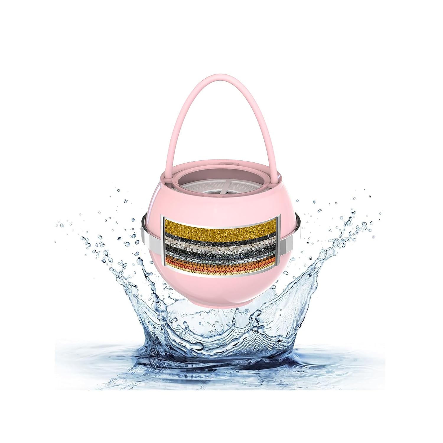 Detalle de SHLLKTTRY SKL-003 Bath Faucet Water Filter, 3,000-Gallon Capacity, Pink