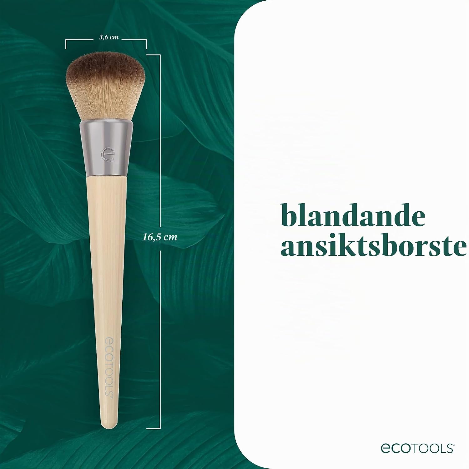 Detalle de EcoTools Blending Face Makeup Brush – tät foundationborste med syntetstrån