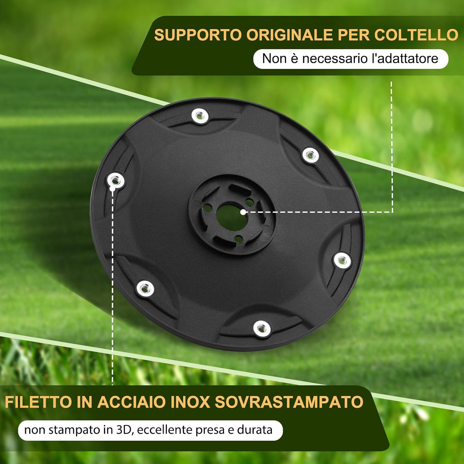 Detalle 2 de FourShow Taglio più Efficiente: Piastra Lama + 6 Lame di Ricambio compatibili con Husqvarna Automower 308, Gardena R70Li/R80Li (fino al 2015)