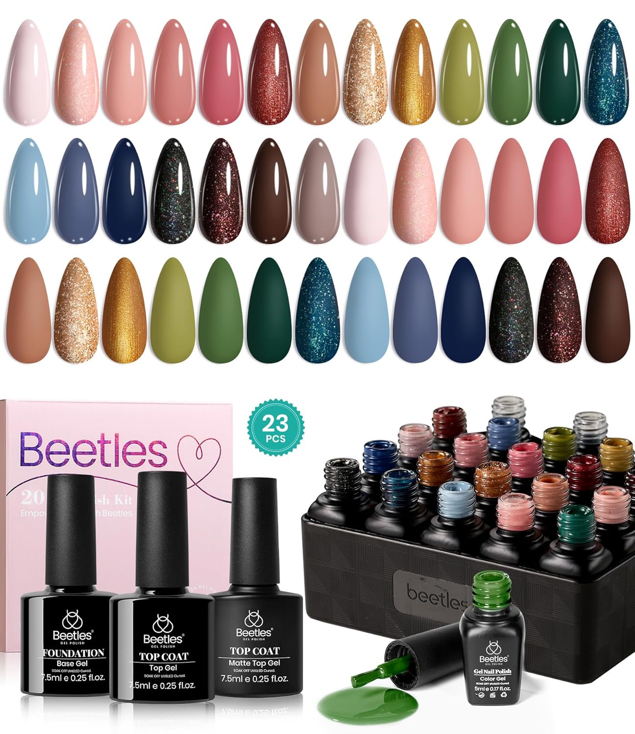 Thumbnail 6 de beetles Neon Gel Nail Polish Set (20 Colors) with Base & Top Coats