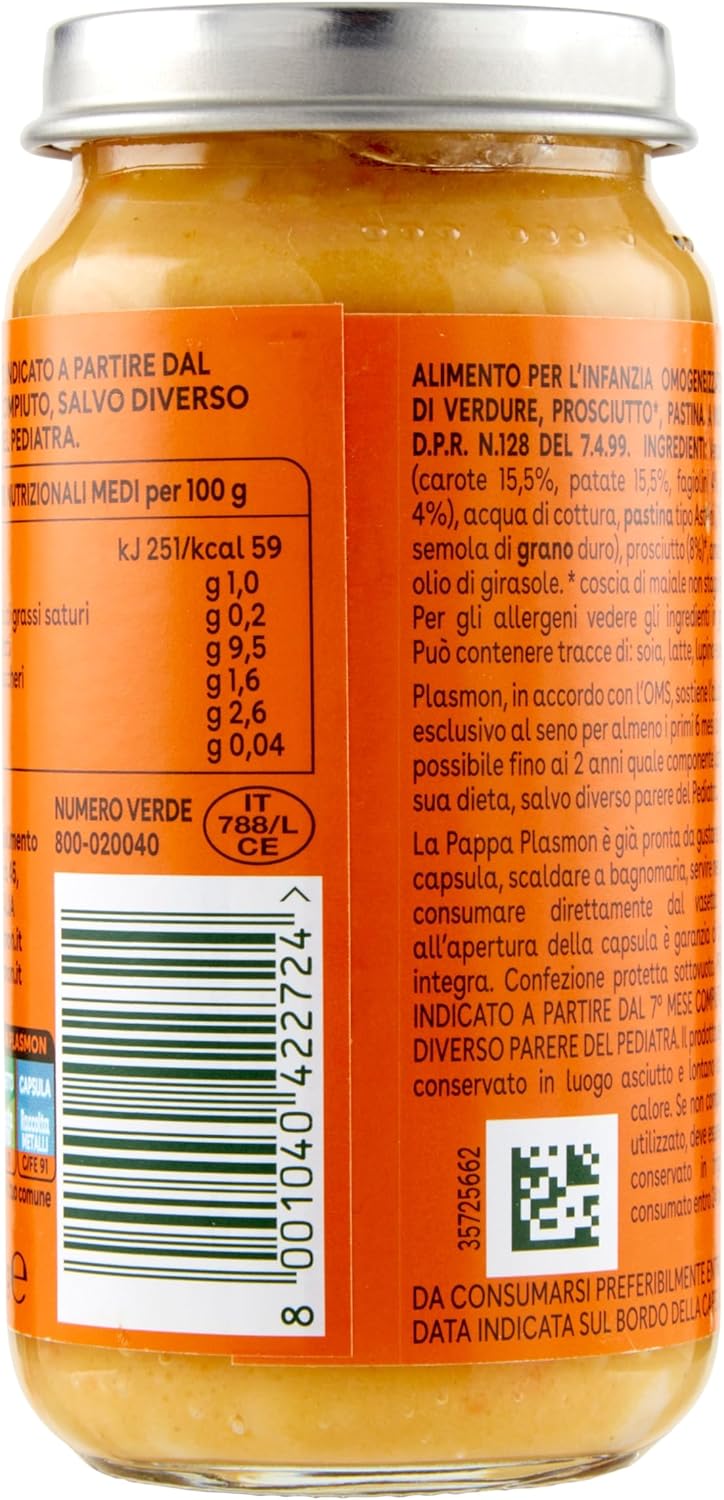 Thumbnail 3 de Plasmon La Pappa - Verdure, Prosciutto e Pastina 6x200g