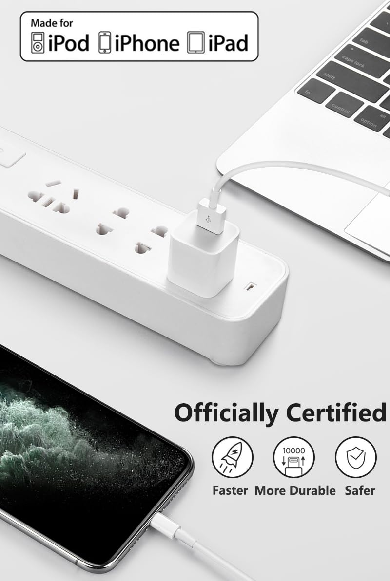 Thumbnail 1 de MAILESI 4Pack Apple MFi Certified Lightning to USB Charging Cable (3.3 ft)