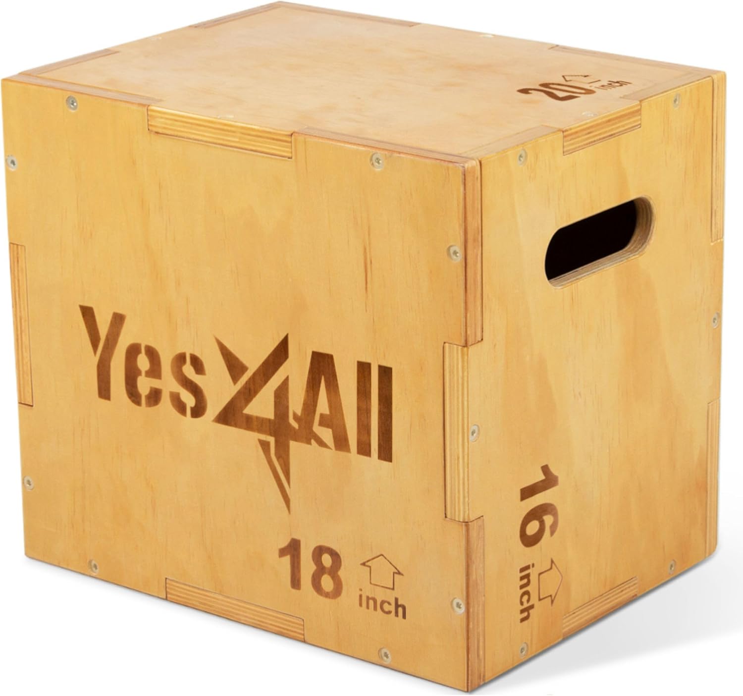 Detalle de Yes4All Scatola Plyo 3 in 1 in legno antiscivolo – scatola pliometrica per palestra domestica e allenamento all'aperto