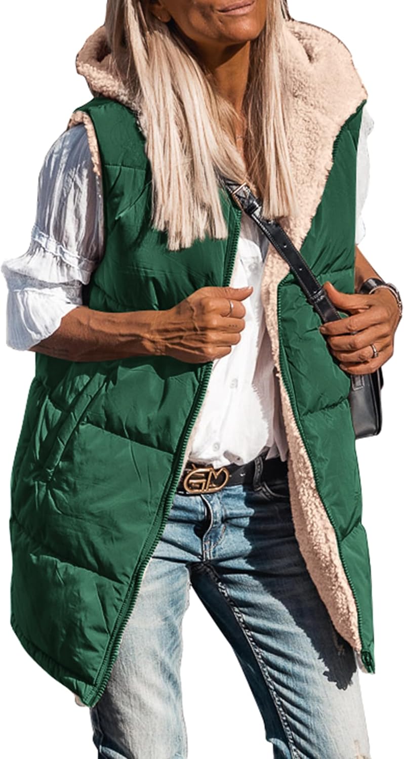 Thumbnail 6 de PRETTYGARDEN 2026 Reversible Long Fleece Vest