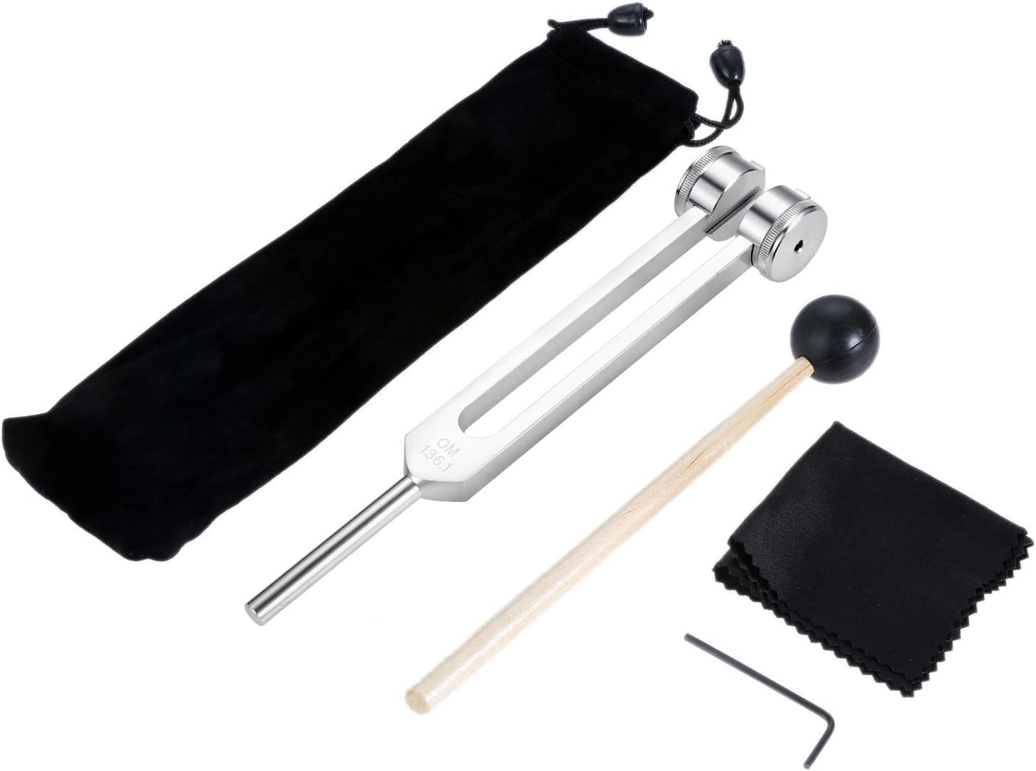 Detalle de DRELD 432 Hz Stimmgabel – Aluminiumlegierung, Silikonhammer und Samtbeutel
