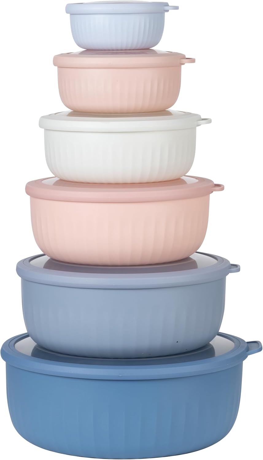 Detalle 2 de Cook with Color Prep Bowls with Lids – 8-Piece Navy Ombre Nesting Set