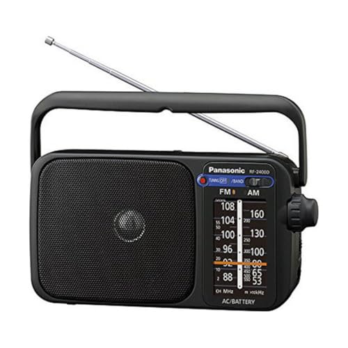 Detalle de Panasonic RF-2400DEG-K: Radio portátil FM/AM con iluminación LED y sintonizador digital